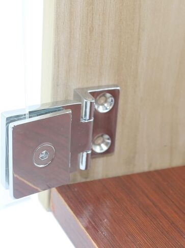 2 Pack Glass Door Hinge, TTZEZE 90 Degree Shower Door Hinges Heavy Duty Glass Door Cupboard Showcase Cabinet Gate Clamp Glass Door Clamps Replacement Parts, Zinc Alloy Brushed Finish for 5-8mm Glass in Saudi Arabia