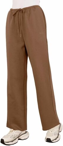 Amazhiyu Women's Fleece High Waist Wide Leg Sweatpants Drawstring Winter Pants in Kuwait