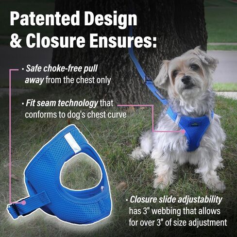 Doggie Design American River Step in Ultra Choke Free Safe Reflective Strips Dog Harness (Soft Mesh Polyester, Machine Wash and Line Dry) - Cobalt Blue (L) in Saudi Arabia