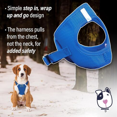 Doggie Design American River Step in Ultra Choke Free Safe Reflective Strips Dog Harness (Soft Mesh Polyester, Machine Wash and Line Dry) - Cobalt Blue (L) in Saudi Arabia