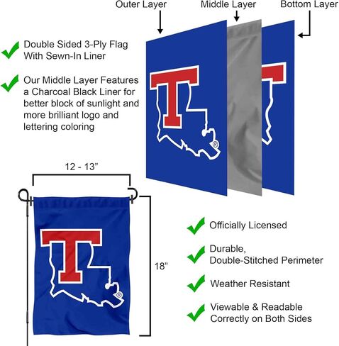 شركة College Flags & Banners Co. Louisiana Tech Bulldogs الشعار الجديد علم الحديقة in Saudi Arabia