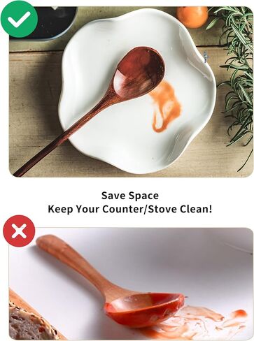 Spoon Rest for Stove Top, 5.2" Ceramic Spoon Holder for Kitchen Countertop, Coffee Spoon Rest, Large Cooking Spatula Holder for Spoons, Ladles or Tongs, Housewarming Gifts, White in Saudi Arabia