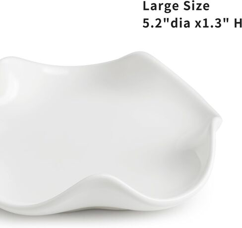 Spoon Rest for Stove Top, 5.2" Ceramic Spoon Holder for Kitchen Countertop, Coffee Spoon Rest, Large Cooking Spatula Holder for Spoons, Ladles or Tongs, Housewarming Gifts, White in Saudi Arabia