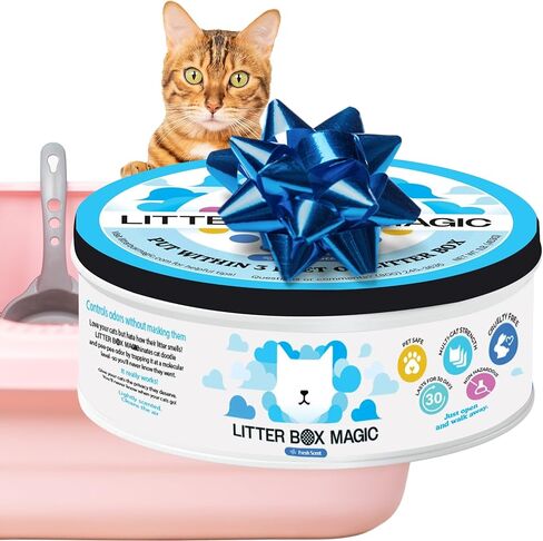 Cat Deodorizer Jar (16 Oz, Pack of 2) 1 Fresh & 1 Unscented - Air Freshener for Pet Smells from Litter Box - Odor Removing Litterbox Gel In A Jar - Odor Eliminator to Freshen Air in Saudi Arabia