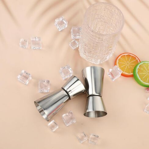 Giantree 2Pcs Spirit Measure, Stainless Steel 25/50 ml Cocktail Jigger Spirit Measure Cup Dual Measuring Cup, Whisky Measure for Bar Party Wine Cocktail Drink Shaker Shaker in Saudi Arabia