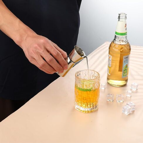 Giantree 2Pcs Spirit Measure, Stainless Steel 25/50 ml Cocktail Jigger Spirit Measure Cup Dual Measuring Cup, Whisky Measure for Bar Party Wine Cocktail Drink Shaker Shaker in Saudi Arabia