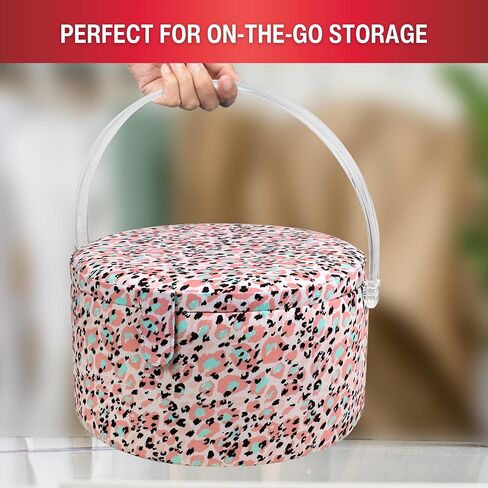 SINGER Large Premium Round Sewing Basket Paisley Floral Print with Matching Zipper Pouch in Kuwait