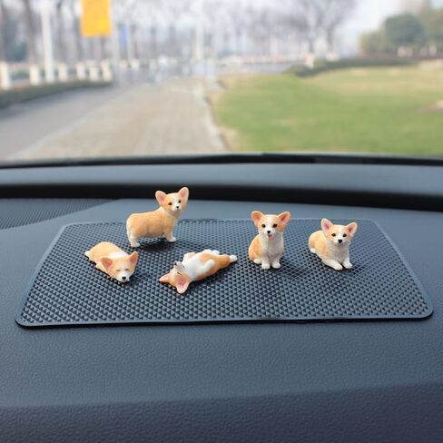 JXK 5 Pack Corgi Figurines Corgi Miniature Mini Corgi Cake Topper Corgi Ornament Decoration Ideal Gifts for Women Mom Birthday in Kuwait