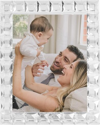 Crystal 8x10Inch Decorative Sparkling Picture Frame, Wedding Frame Tabletop Display, Display Photo 8''x 10'', Comes with Gift Box in Saudi Arabia