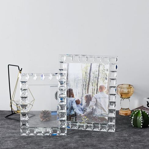 Crystal 8x10Inch Decorative Sparkling Picture Frame, Wedding Frame Tabletop Display, Display Photo 8''x 10'', Comes with Gift Box in Saudi Arabia