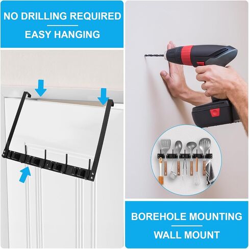 Broom Holder Wall Mount, 4 Racks and 5 Hooks Mop Holder Wall Mount, Stainless Steel Heavy Duty Garden Tool Broom Organizer Wall Mount, Laundry Room, Kitchen, Closet, Shed, Garage Organizer in Saudi Arabia