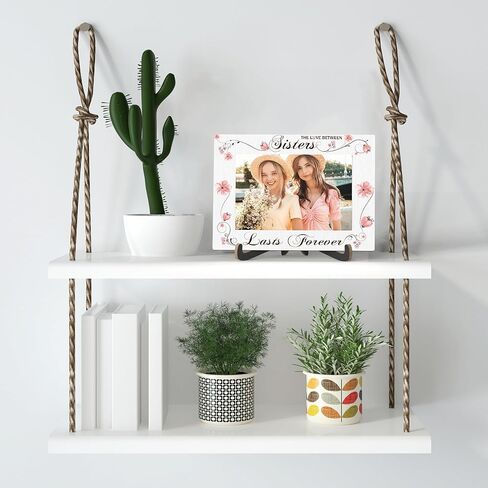 Sisters Picture Frame, The Love Between Sisters Lasts Forever,Wooden Tabletop Photo Frame With Stand, Birthday Graduation Christmas Gifts For Bestie Soul Sister BFF Friend, D04 in Kuwait