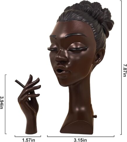 Incense Burner Holder Head Incense Burner Black Woman, 7.87in Headscents Incense Holder Black Women Close Eyes Incense Cone Holder Incense Fountain for Home Office Decor in Saudi Arabia
