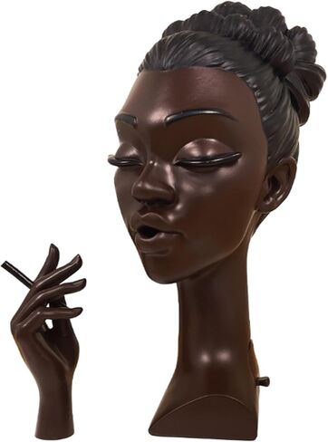 Incense Burner Holder Head Incense Burner Black Woman, 7.87in Headscents Incense Holder Black Women Close Eyes Incense Cone Holder Incense Fountain for Home Office Decor in Saudi Arabia