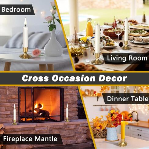 8Pcs Gold Candle Holders Metal Taper Candlesticks Holders Short Skinny Brass Candlestick Holders Candlestick Holders Bulk for Wedding Thanksgiving Centerpieces Christmas Birthday Party Holiday (8) in Saudi Arabia