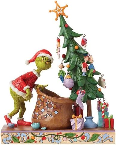Enesco Dr. Seuss Grinch بواسطة Jim Shore Santa Grinch يقف مع اليدين على تمثال HIPS، تمثال منحوت مصنوع يدويًا من الراتنج الحجري لعيد الميلاد لديكور المنزل، 6.69 بوصة، متعدد الألوان in Saudi Arabia