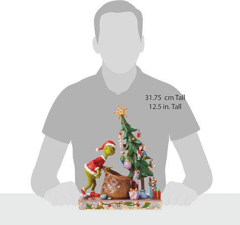 Enesco Dr. Seuss Grinch بواسطة Jim Shore Santa Grinch يقف مع اليدين على تمثال HIPS، تمثال منحوت مصنوع يدويًا من الراتنج الحجري لعيد الميلاد لديكور المنزل، 6.69 بوصة، متعدد الألوان in Saudi Arabia