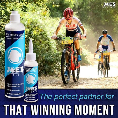 JOE'S NO FLATS Elite Racer’s Sealant for Tubeless, Tubeless Ready and Tube MTB Tires Repair/Ultra-Fast Flats Prevention Sealant for Race Day - Seal Up to 0.25" (6mm) - for Professional Cyclists (16.9) in Saudi Arabia