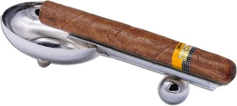 منفضة سجائر سيجار محمولة من سبائك الألومنيوم معدنية سيجار للسفر منفضة سجائر سيجار خارجية حامل ملحقات سيجار للاستخدام المنزلي والخارجي، فضي in Kuwait