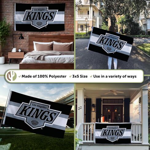 Desert Cactus Los Angeles Kings Flag NHL 100% Polyester Indoor Outdoor 3x5 feet National Hockey League Team Flags LA (Flag D) in Saudi Arabia