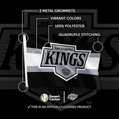 Desert Cactus Los Angeles Kings Flag NHL 100% Polyester Indoor Outdoor 3x5 feet National Hockey League Team Flags LA (Flag D) in Saudi Arabia