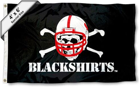 College Flags & Banners Co. Nebraska Huskers 4 ft x 6 ft Blackshirts Flag in Saudi Arabia