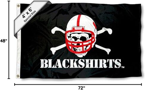 College Flags & Banners Co. Nebraska Huskers 4 ft x 6 ft Blackshirts Flag in Saudi Arabia