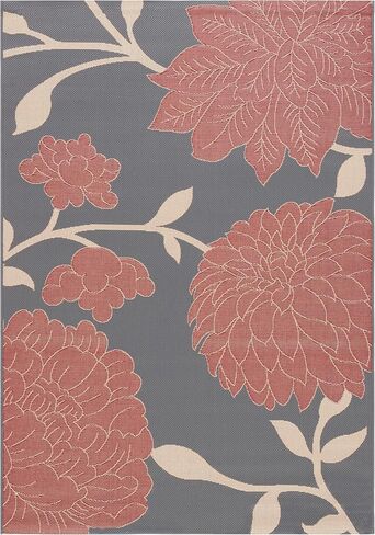 SAFAVIEH Courtyard Collection 6'7" x 9'6" Anthracite / Red CY7321 Indoor/ Outdoor-Waterproof Easy-Cleaning Patio Backyard Mudroom Area-Rug in Saudi Arabia