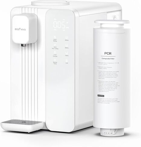UV Reverse Osmosis System Countertop Water Filter, 7 Stage Ro Water Filtration, 3:1 Pure to Drain, Instant Heating Water Dispenser, TDS & Filter Life Monitor, Portable Water Purifier, Black in Saudi Arabia