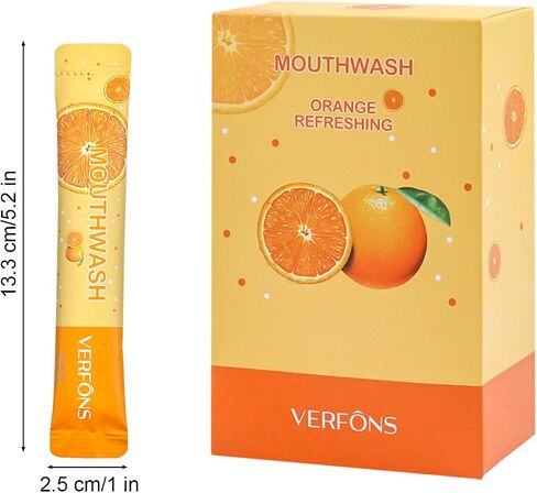Mini Mouthwash Bulk, Portable Travel Mouthwash Bulk, 0.35fl.Oz, Individually Packaged, for Freshening Breath, Easy to Carry, is A Must-Have for Work, Travel, Dating (Orange, 20pcs) in Kuwait