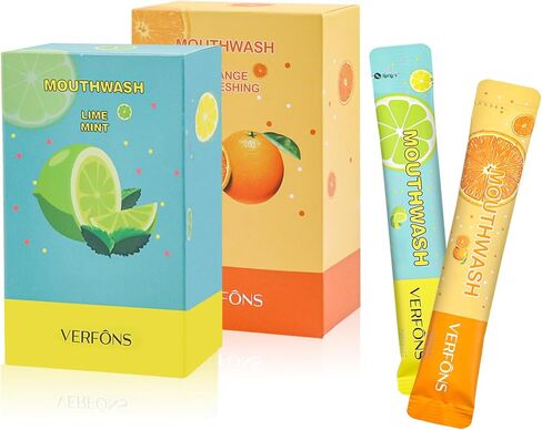 Mini Mouthwash Bulk, Portable Travel Mouthwash Bulk, 0.35fl.Oz, Individually Packaged, for Freshening Breath, Easy to Carry, is A Must-Have for Work, Travel, Dating (Orange, 20pcs) in Kuwait