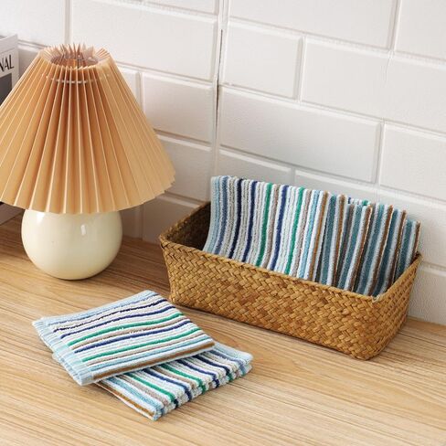 Oeleky Kitchen Dishcloths for Washing Dishes, Ultra Absorbent Dish Rags, Cotton Cleaning Cloths Pack of 8, 12x12 Inches in Saudi Arabia