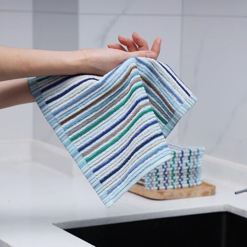 Oeleky Kitchen Dishcloths for Washing Dishes, Ultra Absorbent Dish Rags, Cotton Cleaning Cloths Pack of 8, 12x12 Inches in Saudi Arabia