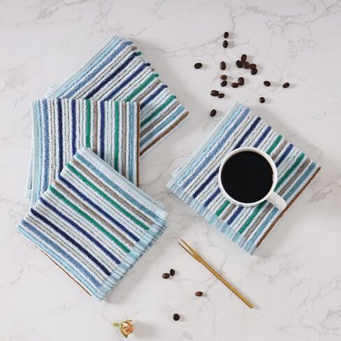 Oeleky Kitchen Dishcloths for Washing Dishes, Ultra Absorbent Dish Rags, Cotton Cleaning Cloths Pack of 8, 12x12 Inches in Saudi Arabia