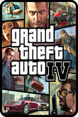 سرقة السيارات الكبرى (GTA) VI لعبة خمر تين تسجيل ملصق جدار ديكور فني علامة عامة معدن القصدير تسجيل 8x12 بوصة in Saudi Arabia