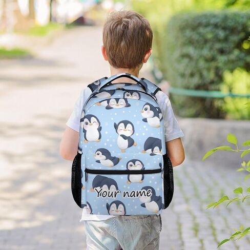 حقيبة ظهر Penguin مع صندوق غداء للفتيات والأولاد، مجموعة حقائب ظهر للمدرسة الابتدائية 3 في 1، سعة كبيرة، متينة، خفيفة الوزن، حقيبة كتب زرقاء وحزمة مقلمة in Saudi Arabia