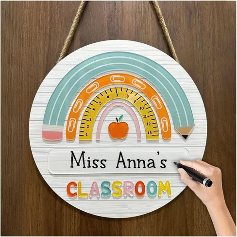 Hyturtle 3D Personalized Welcome Door Sign for Classroom - Custom Teacher Name Sign, Classroom Door Sign, Back To School Decoration, Teacher Signs for Classroom, Teacher Appreciation Gifts in Kuwait