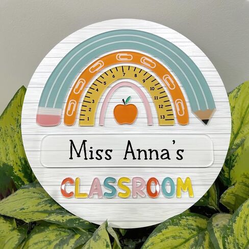 Hyturtle 3D Personalized Welcome Door Sign for Classroom - Custom Teacher Name Sign, Classroom Door Sign, Back To School Decoration, Teacher Signs for Classroom, Teacher Appreciation Gifts in Kuwait