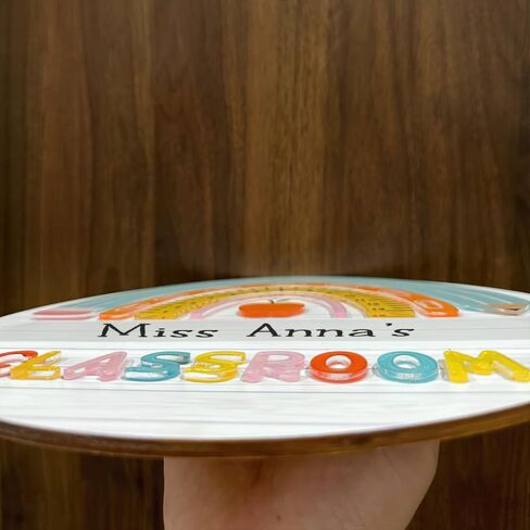 Hyturtle 3D Personalized Welcome Door Sign for Classroom - Custom Teacher Name Sign, Classroom Door Sign, Back To School Decoration, Teacher Signs for Classroom, Teacher Appreciation Gifts in Kuwait