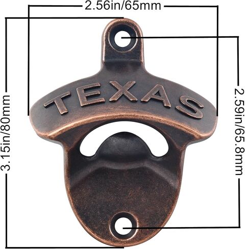 Magnetic Bottle Cap Opener Wall Mounted Beer Opener with Magnets Embedded, Antique Copper TEXAS Bottle Top Opener Wooden Caddy Mounted Gifts (3 Packs) in Saudi Arabia