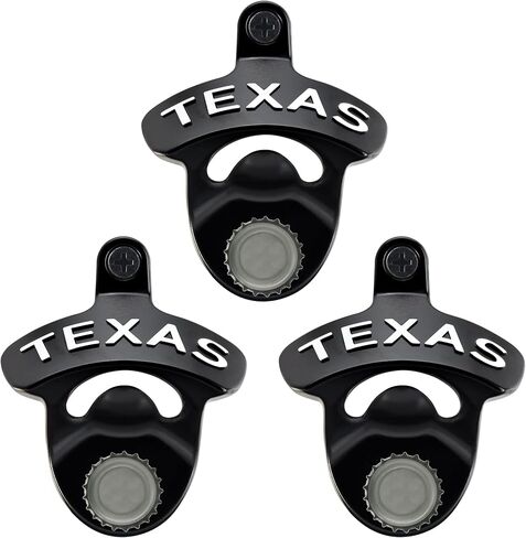 Magnetic Bottle Cap Opener Wall Mounted Beer Opener with Magnets Embedded, Antique Copper TEXAS Bottle Top Opener Wooden Caddy Mounted Gifts (3 Packs) in Saudi Arabia