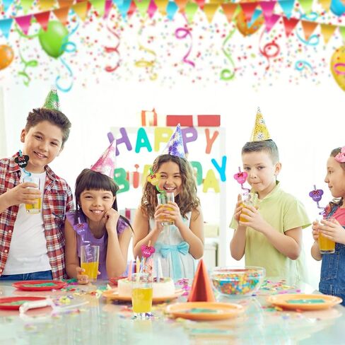 Lidmada 25Pcs Mouse Ear Party Favors Straws with 2 Cleaning Brushes Reusable 5 Designs Straws Great for Mickey theme Birthday Party Supplies Gifts for Kids in Kuwait