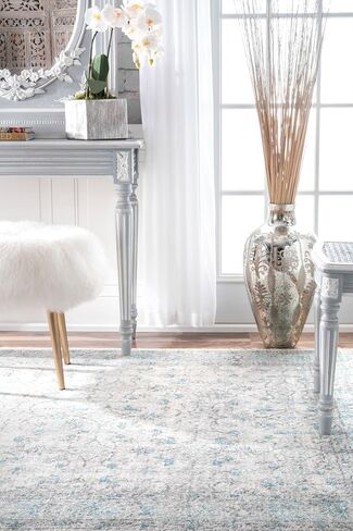 nuLOOM Rio Transitional Farmhouse Area Rug, 10' x 14', Aqua in Saudi Arabia