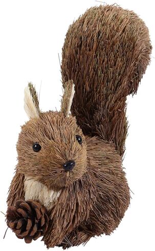 Toddmomy Squirrel Figurine Christmas Squirrel Tabletop Decoration Squirrel with Pine Cone Decor in Saudi Arabia