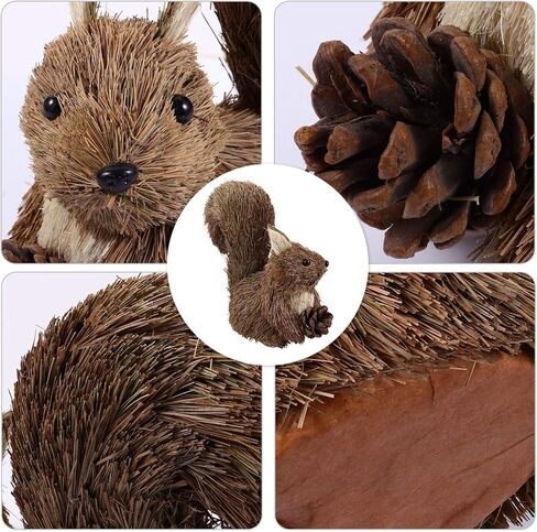 Toddmomy Squirrel Figurine Christmas Squirrel Tabletop Decoration Squirrel with Pine Cone Decor in Saudi Arabia