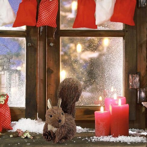Toddmomy Squirrel Figurine Christmas Squirrel Tabletop Decoration Squirrel with Pine Cone Decor in Saudi Arabia