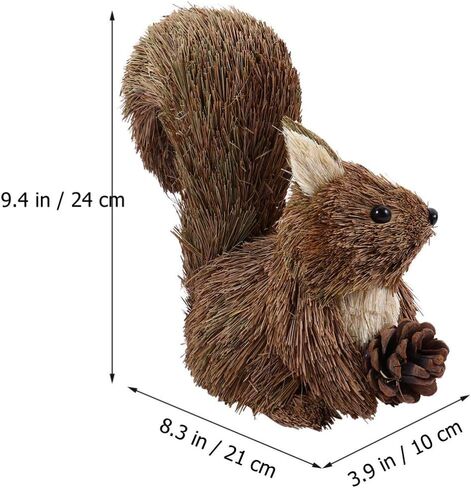 Toddmomy Squirrel Figurine Christmas Squirrel Tabletop Decoration Squirrel with Pine Cone Decor in Saudi Arabia