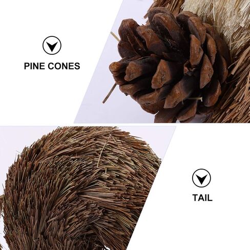 Toddmomy Squirrel Figurine Christmas Squirrel Tabletop Decoration Squirrel with Pine Cone Decor in Saudi Arabia