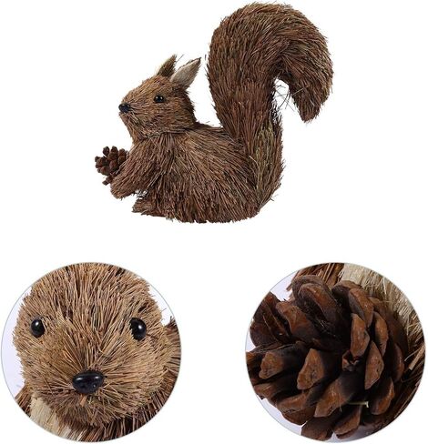 Toddmomy Squirrel Figurine Christmas Squirrel Tabletop Decoration Squirrel with Pine Cone Decor in Saudi Arabia