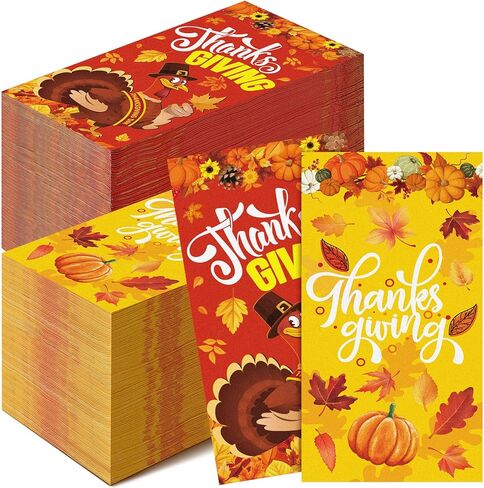 Spiareal 100 قطعة من المناديل الورقية لعيد الشكر أوراق الخريف 3 طبقات منديل حمام للضيوف لعيد الشكر للمنزل والعشاء والمطبخ وحفلة الشكر (نمط القيقب) in Kuwait